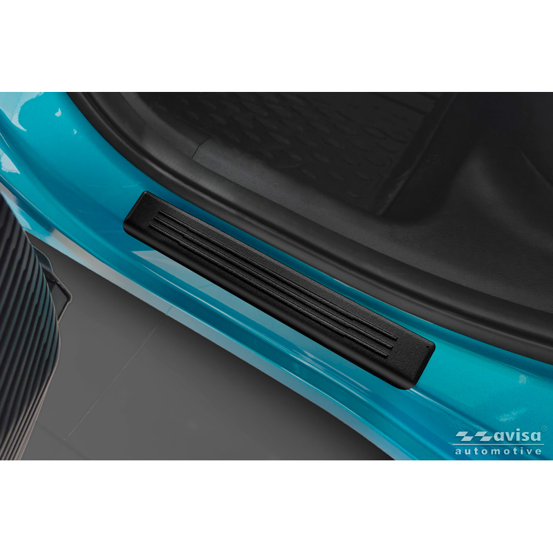 Avisa Seuils de portes inoxydable noir mat sur mesure pour BAIC Beijing X55 2024- - 'Lines' - 4-pièces