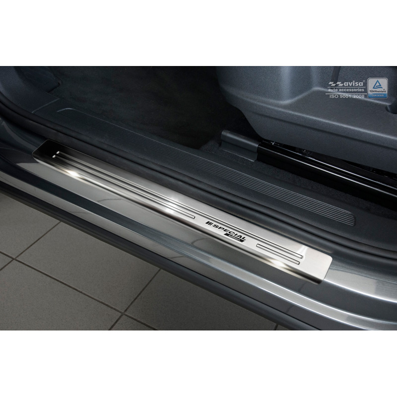 Seuils de portes inoxydable sur mesure pour Volkswagen Tiguan II 2016-2020 & FL 2020- incl. Allspace 2017-2020 & FL 2020-2024 - 'Special Edition' - 2-pièces