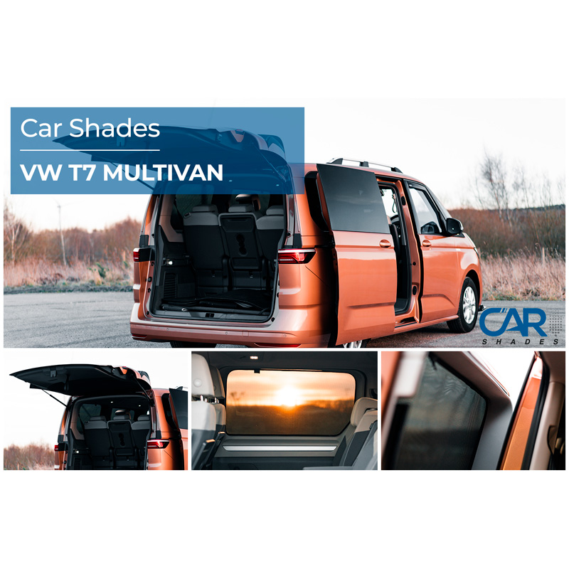 Set de Car Shades sur mesure pour Volkswagen T7 Multivan (Life) version longue 2021- (6-pièces)