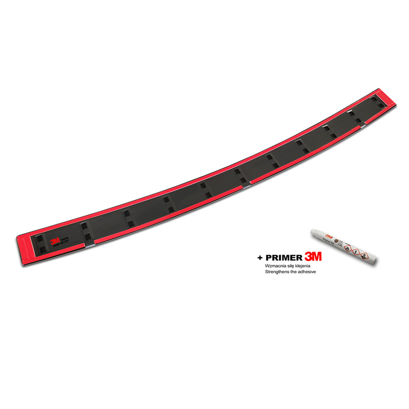 Protection de seuil arrière inox noir sur mesure pour Volkswagen Transporter T5 2003-2015 incl. Multivan/Caravelle 'STRONG EDITION'