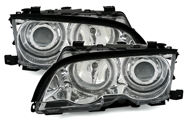 Phares BMW E46 coupe 98-01 Angel Eyes chrome