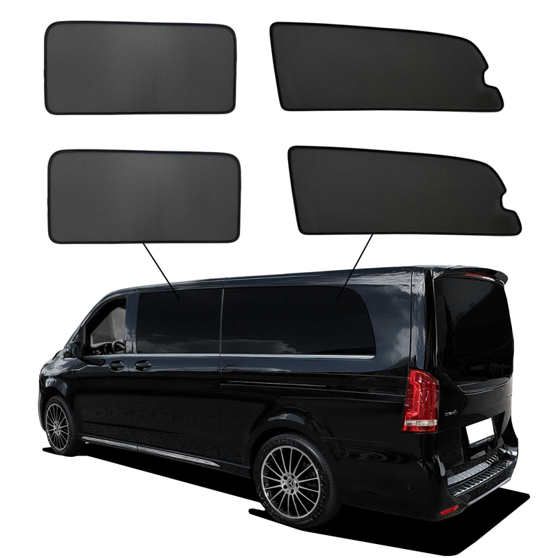 SunClip Protection visuelle & solaire sur mesure pour Mercedes Classe-V W447 (Chassis extra longue) 2014-2024 sans vitres entrebâillantes