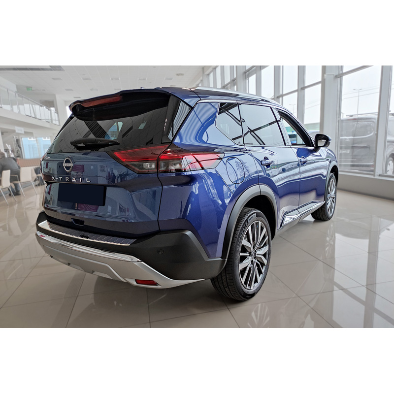 Protection de seuil arrière inox sur mesure pour Nissan X-Trail IV (T33) 2021- 'Ribs'