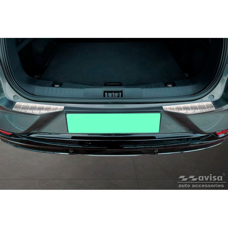 Protection de seuil arrière inox sur mesure pour Ford Mustang Mach-E 2020- 'Ribs' (2-pièces)