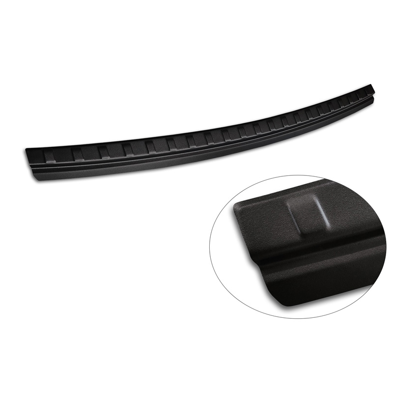 Protection de seuil arrière inox noir mat sur mesure pour Jeep Compass 2017- 'Ribs'