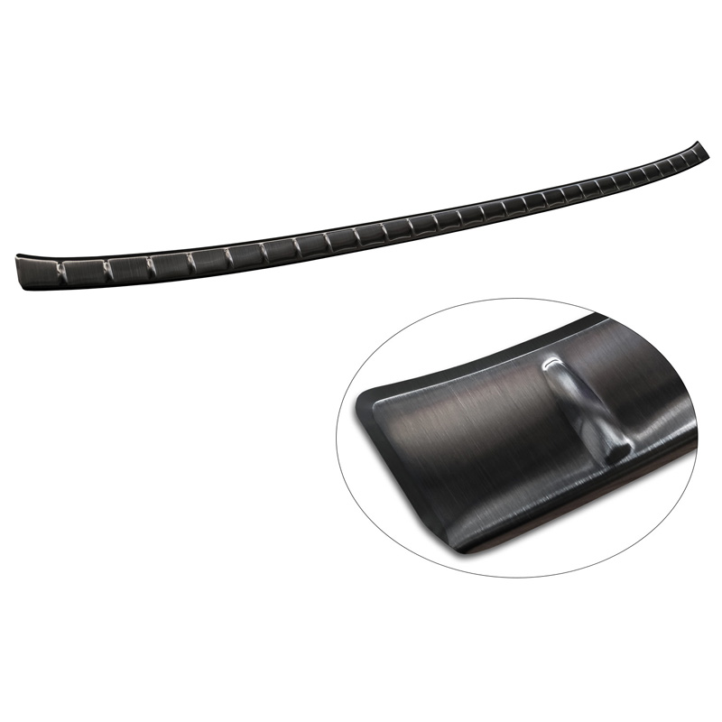 Protection de seuil arrière inox noir sur mesure pour Nissan Ariya 2022- 'Ribs'