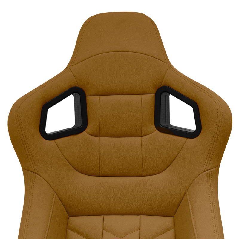 Siège baquet 'GK' - Beige Simili Cuir - Dossier réglable - incl. glissières