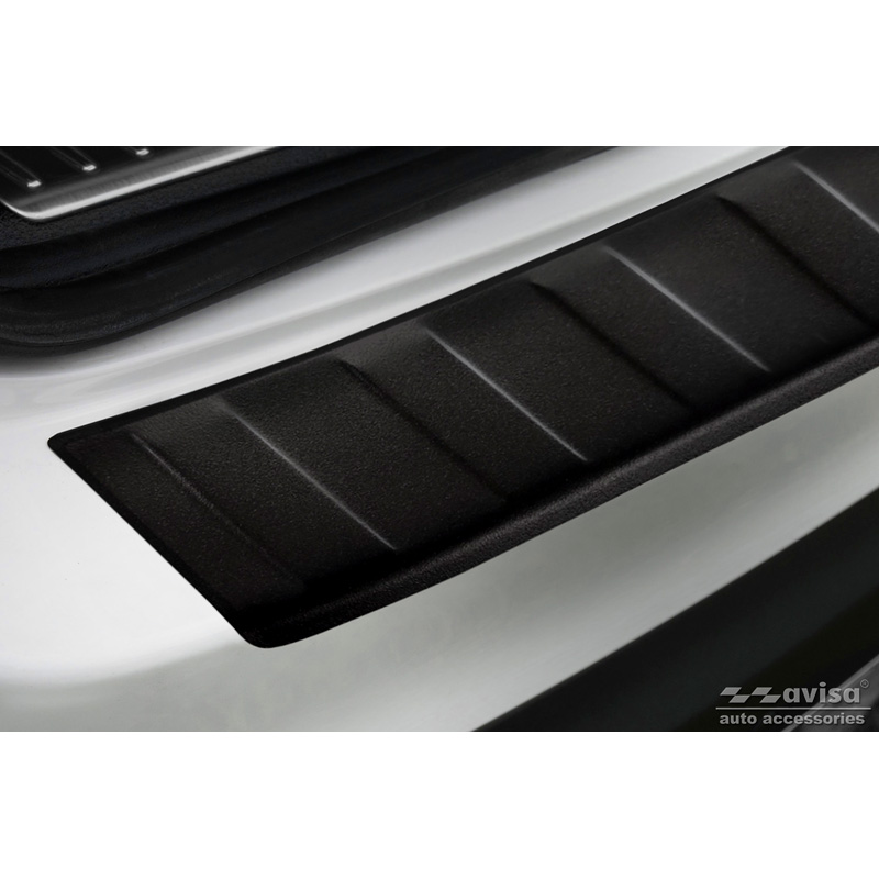 Protection de seuil arrière inox noir mat sur mesure pour Mercedes GLC 5-portes 2015-2019 & FL 2019- 'Ribs'