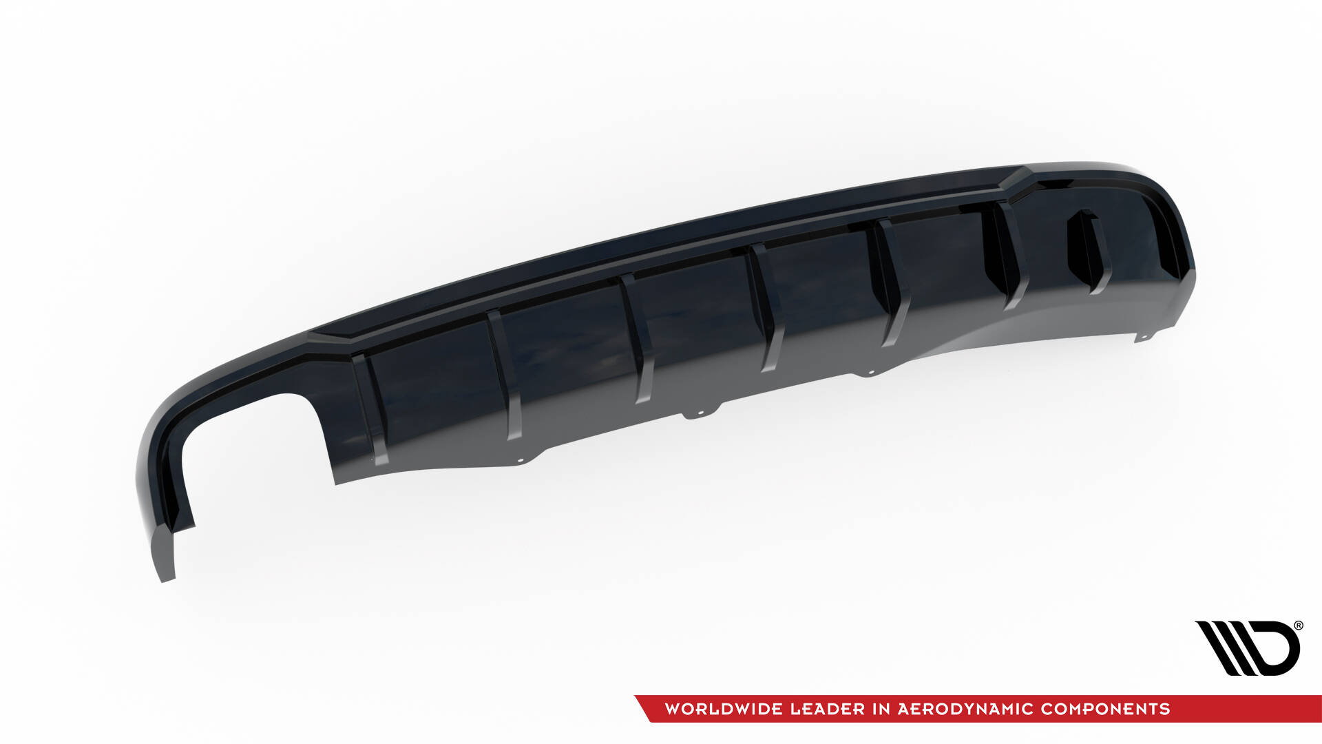 Achter Diffuser passend voor Audi A4 B8 07-11 Maxton Glans zwart (enkelzijdige versie met dubbele uitlaat)