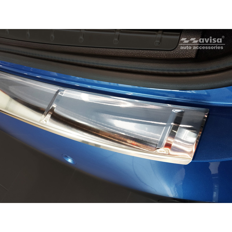 Protection de seuil arrière inox sur mesure pour BMW X1 (F48) M-Paquet 2015-2022 'Ribs'