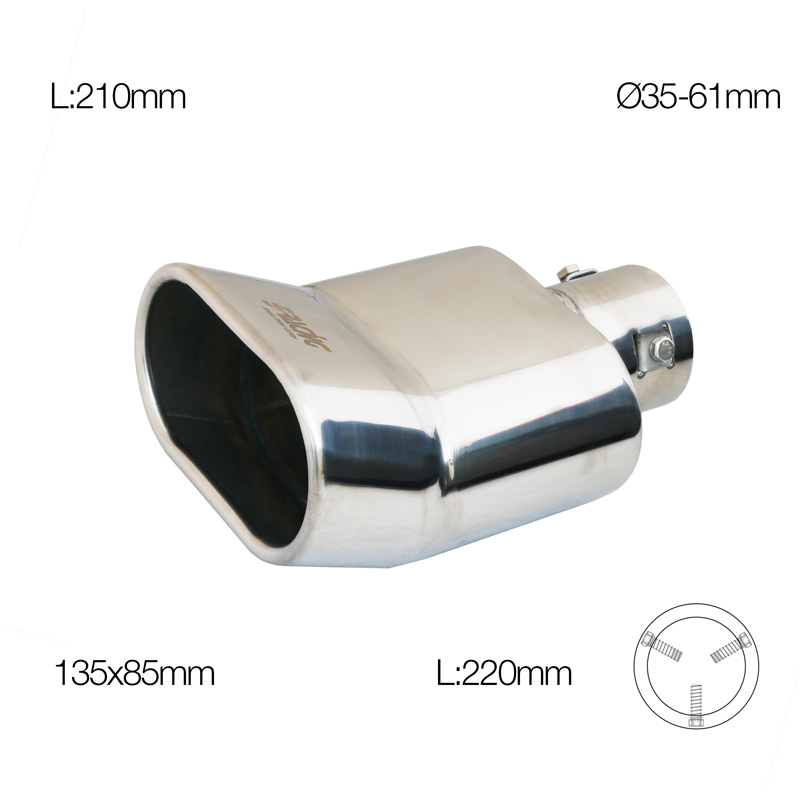 Simoni Racing Embout d'Échappement DTM Inox - Ø135x85xL220mm - Montage 35-61mm