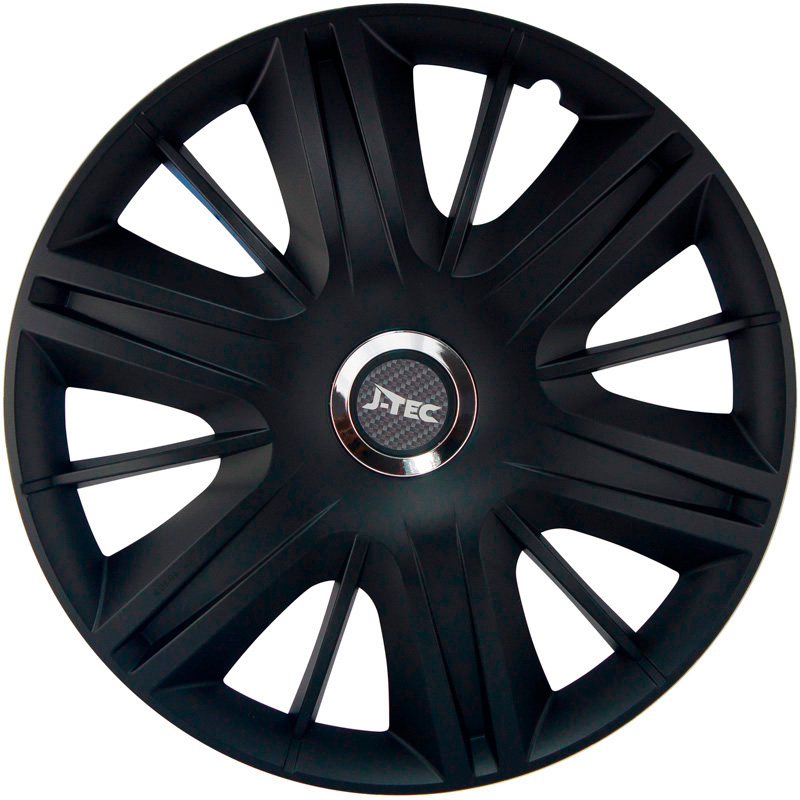 Jeu d'enjoliveurs J-Tec Maximus 15-inch noir + anneau chromé