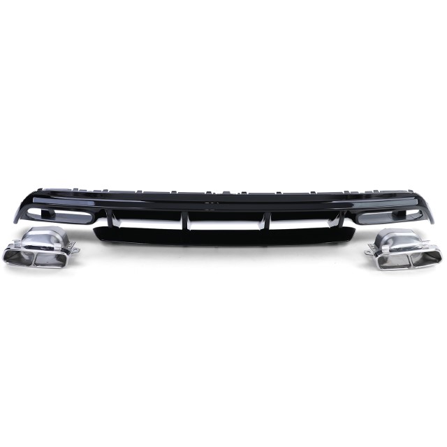 Diffusor Mercedes W176 A45 Edition Glans zwart, chroom Sierstukken