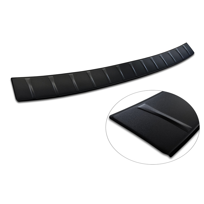 Protection de seuil arrière inox noir mat sur mesure pour Skoda Superb IV Combi 2023- 'Ribs'