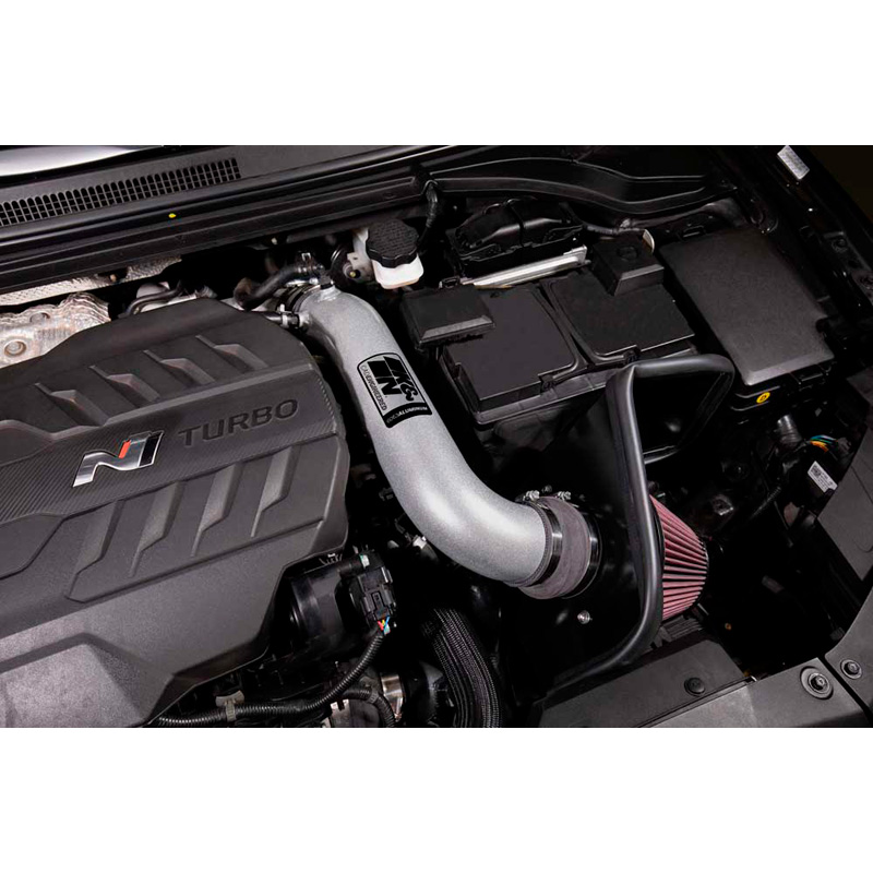 K&N Kit d'admission Typhoon sur mesure pour Hyundai Veloster N & i30 N 2.0 L4 2017-2024 - Argent (69-5324TS)