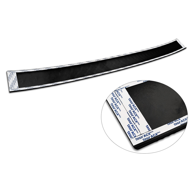 Protection de seuil arrière en aluminium noir mat sur mesure pour Volkswagen Crafter & MAN TGE 2017- 'Riffled Plate'