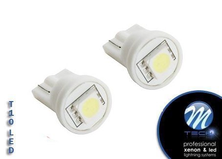 2x M-tech L040 Wit LED T10 12V 1x SMD5053