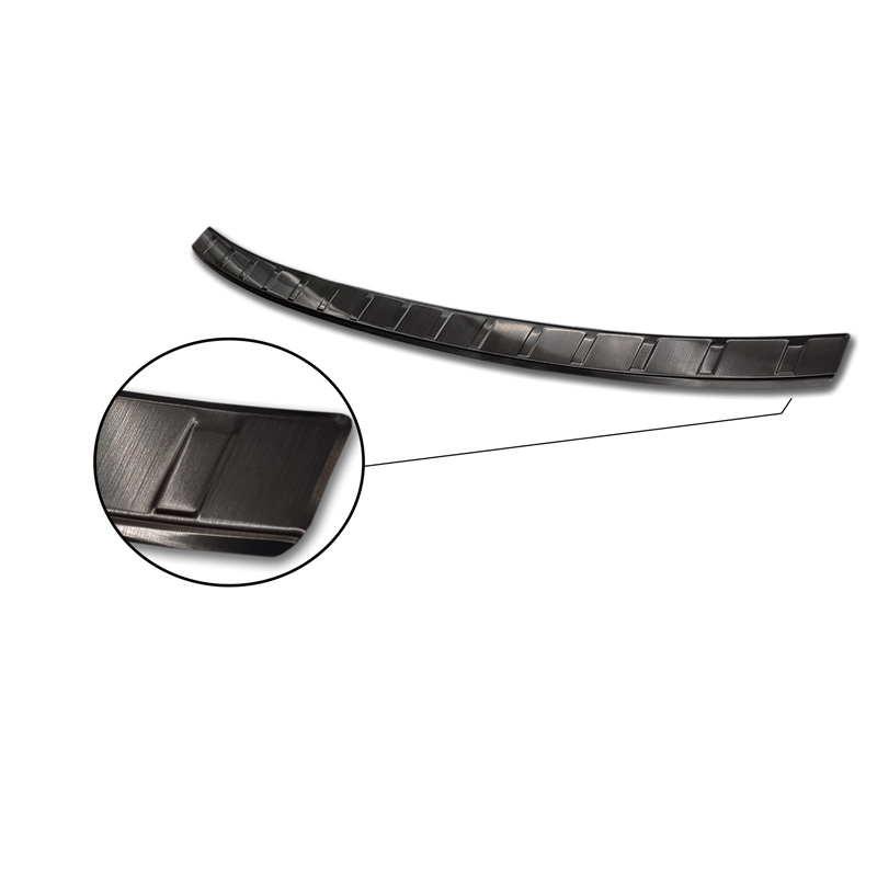 Protection de seuil arrière inox noir sur mesure pour Volkswagen ID.3 2020-2023 & FL 2023- 'Ribs'