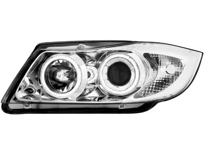 Phares BMW 3 serie E90 Angel Eyes chrome