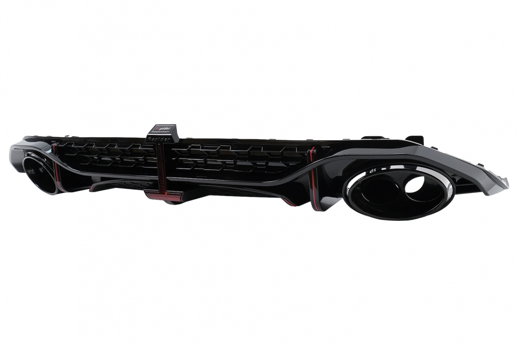 Diffuser passend voor Audi S3 Sedan 8Y RS-Look Zwart met sierstukken