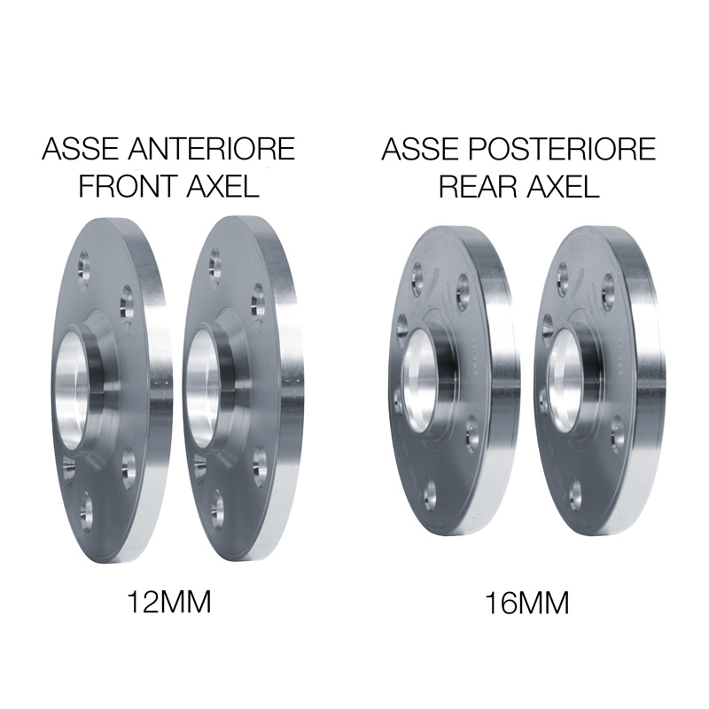 Simoni Racing Kit d'Élargisseurs de Roue en aluminium - 2x12mm(AV) - 2x16mm(AR) (Moyeu 58,1mm) avec boulons de roue - sur mesure pour Alfa Romeo divers