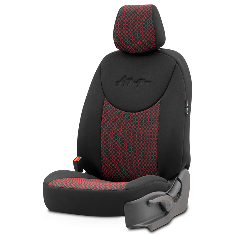 Housse de sièges universel en textile 'Attraction' Noir/Marron - 11-pièces - adapté aux Side-Airbags