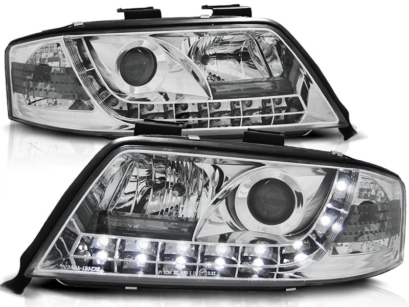Headlights Audi A6 4B 97-01 Devil Eyes Dlite LED Chrome