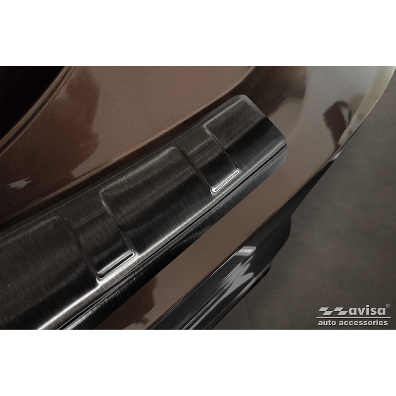 Protection de seuil arrière inox noir sur mesure pour Mitsubishi Eclipse Cross PHEV Facelift 2021-