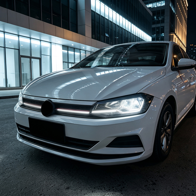 Grill en Optique-GTI avec Bande-LED sur mesure pour Volkswagen Polo VI (AW1) 2017-2021