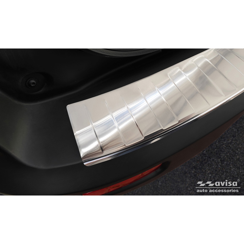 Protection de seuil arrière inox sur mesure pour Ford Tourneo Connect II/Transit Connect II 2014-2017 & FL 2017-2022 'Ribs'