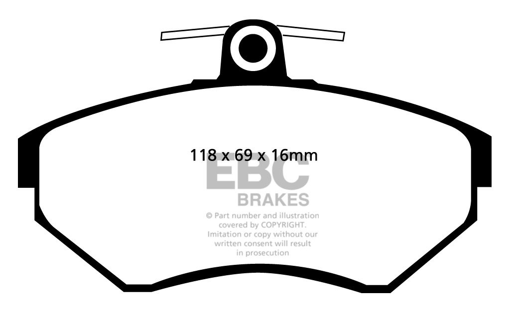 EBC Brakes VW Lupo 1.4 TD 1999 Remblokken voorzijde greenstuff