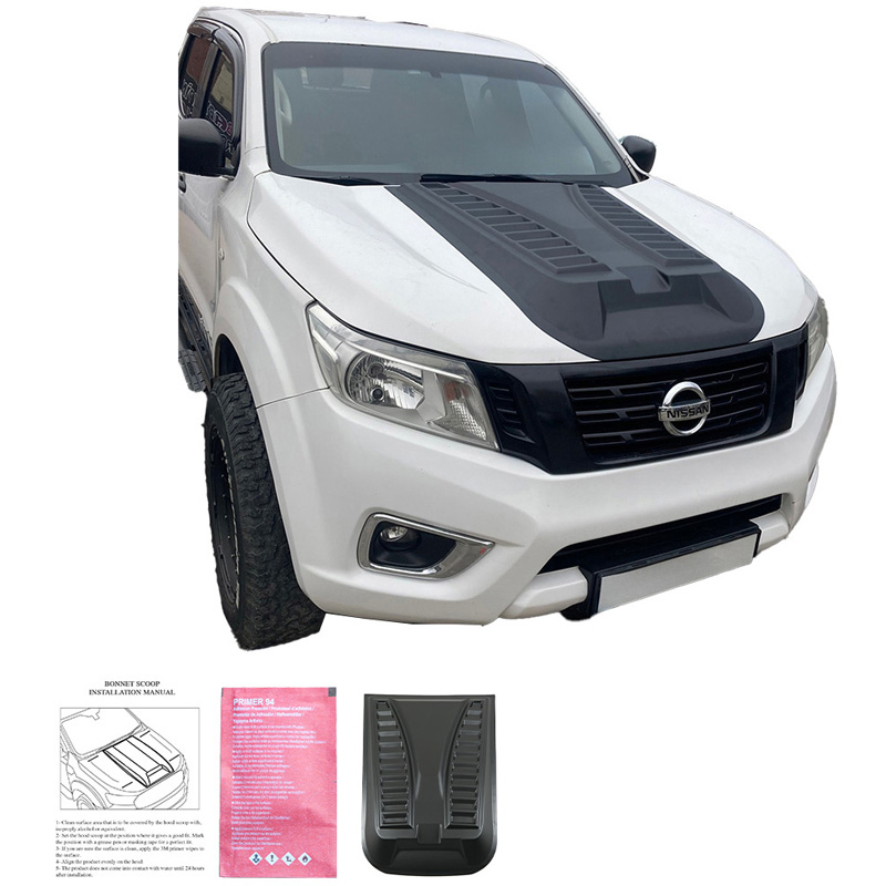 Écope de capot sur mesure pour Nissan Navara NP300 (D23) 2014-2021 - Version 3 - Noir mat