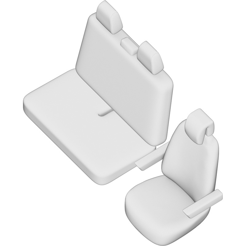New York Design Housses de siège en cuir artificiel 2+1 sur mesure pour Mercedes Vito 2003-2014 (sans accoudoir sur la banquette)