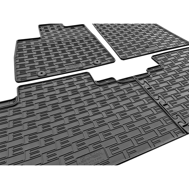 CIKCAR Set tapis de caoutchouc sur mesure pour BYD Atto 2 EV 2024- & DM-i Hybrid 2026- (4-pièces + points de fixage)