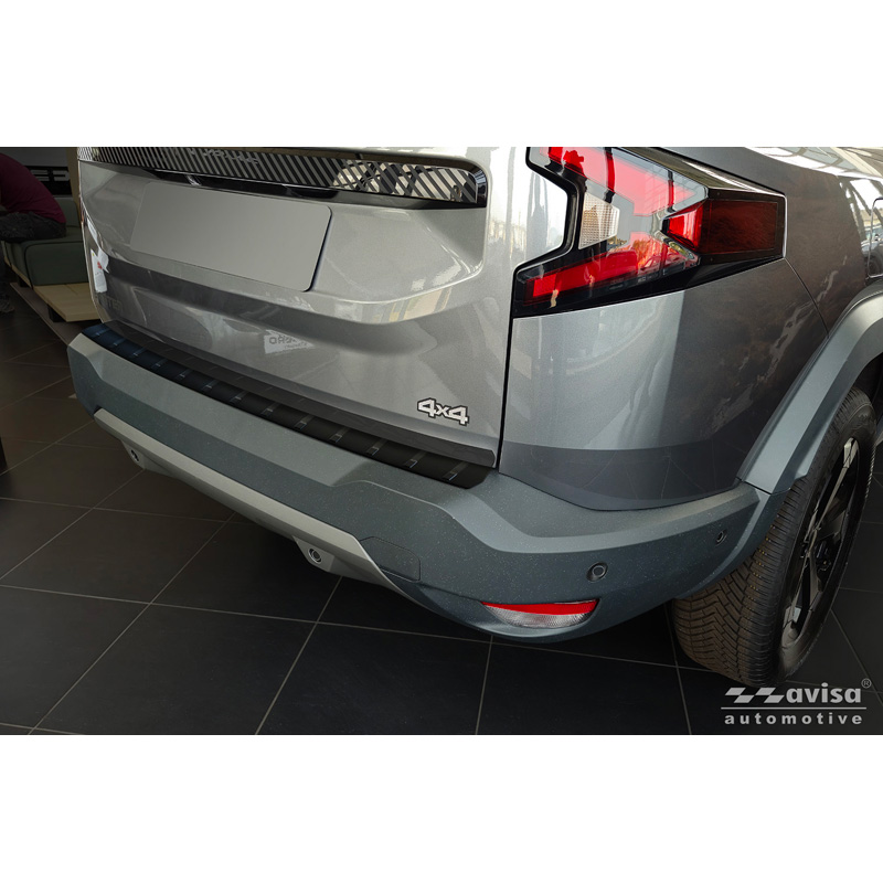 Avisa Protection de seuil arrière inox noir mat sur mesure pour Dacia Bigster 2024- 'Ribs'