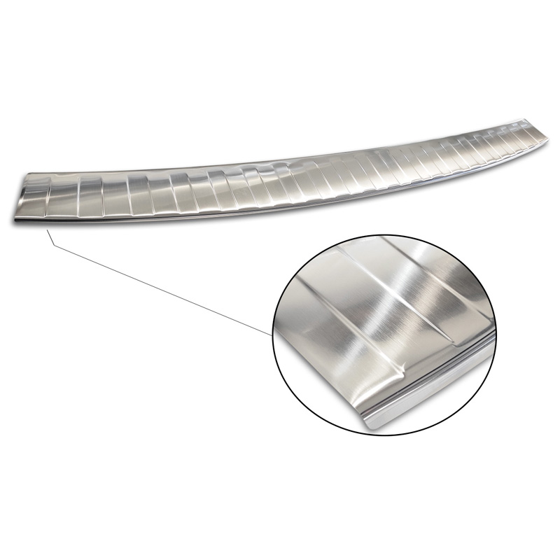 Protection de seuil arrière inox sur mesure pour Ford Tourneo Connect II/Transit Connect II 2014-2017 & FL 2017-2022 'Ribs'