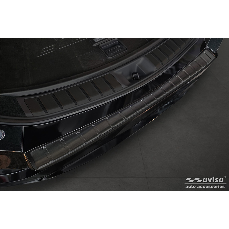Protection de seuil arrière inox noir sur mesure pour Lexus RZ 2023- 'Ribs'