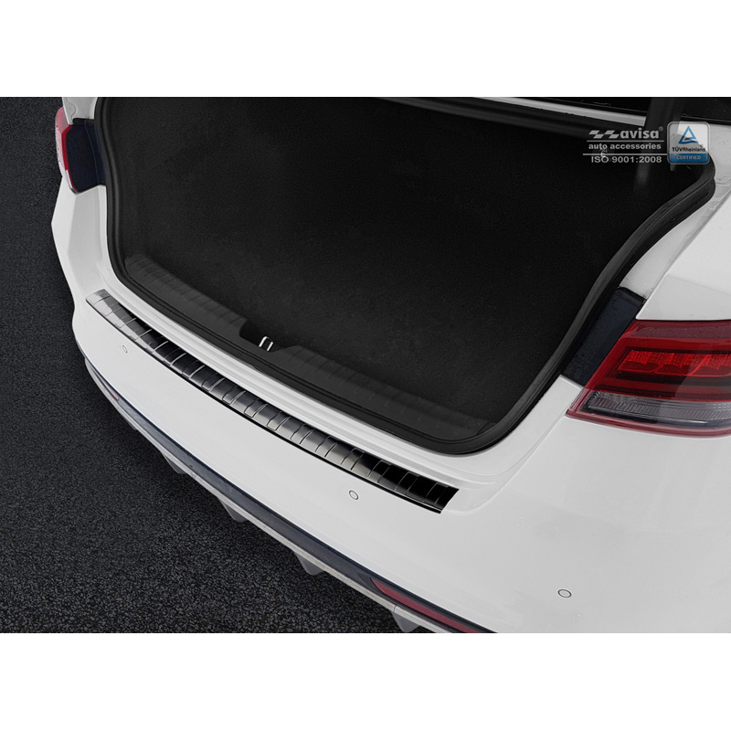 Protection de seuil arrière inox noir sur mesure pour Kia Optima Sedan 2015- Ribs'