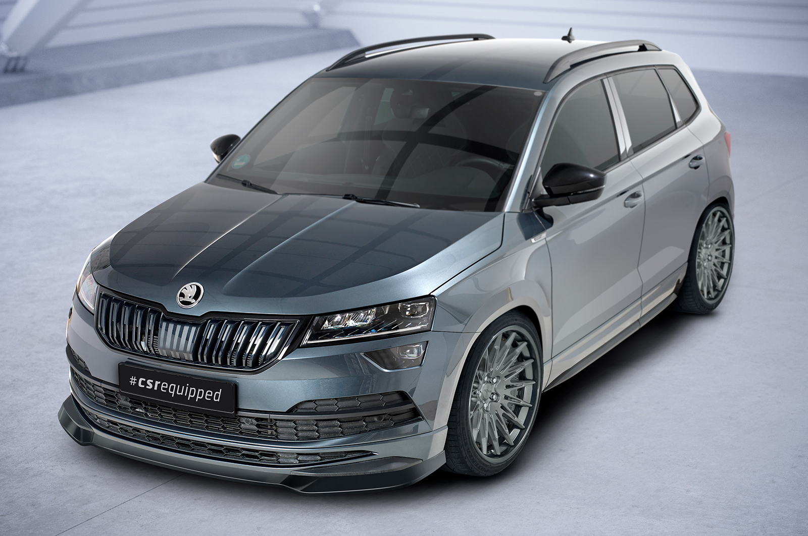 Voorspoiler Skoda Karoq CSR glans Zwart