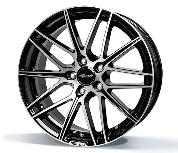 Brock B34 7,5x17 5x115 ET38 zwart glanzend / front gepolijst (SG