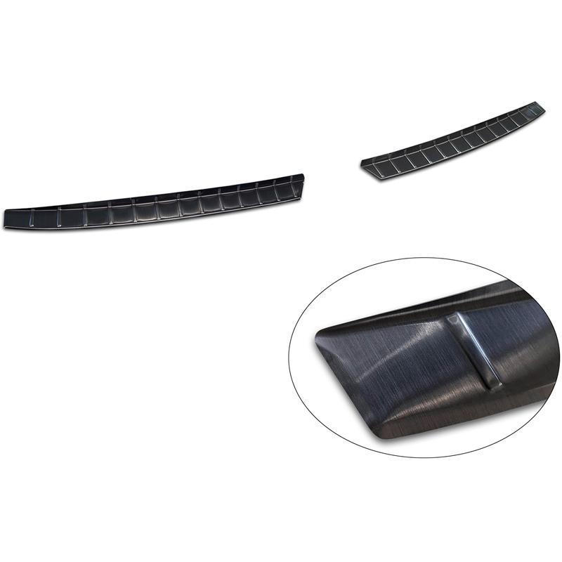 Avisa Protection de Seuil de Coffre Acier Inox sur mesure pour KIA EV3 GT 2024- - Noir - 2 pièces