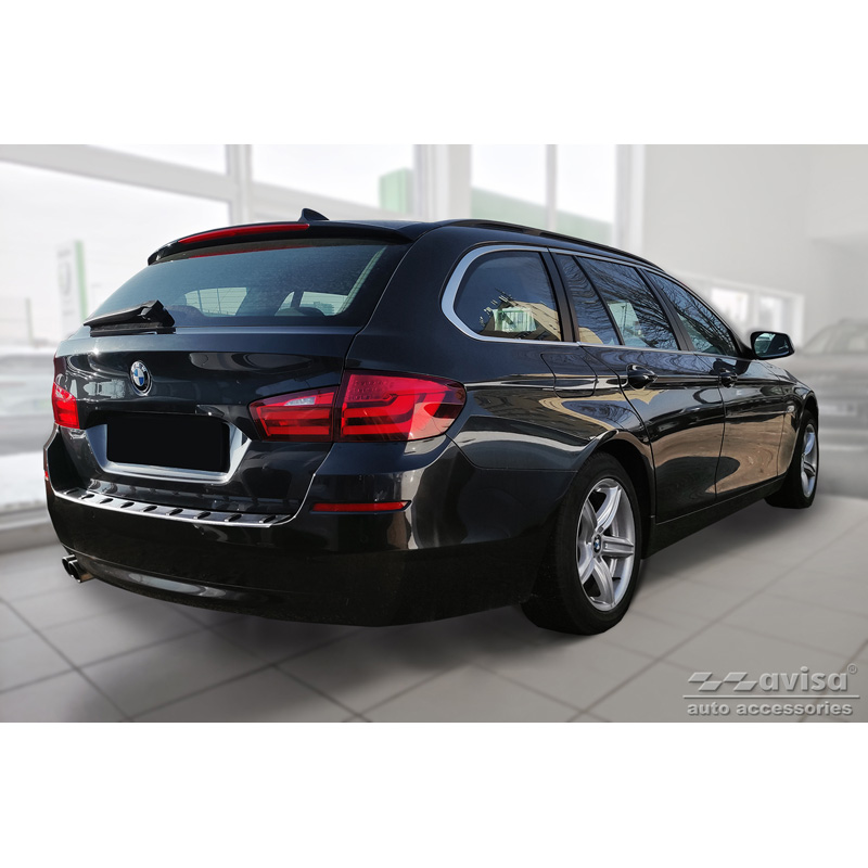 Protection de seuil arrière inox sur mesure pour BMW Série 5 (F11) Touring 2011-2013 & Facelift 2013-2017 'STRONG EDITION'