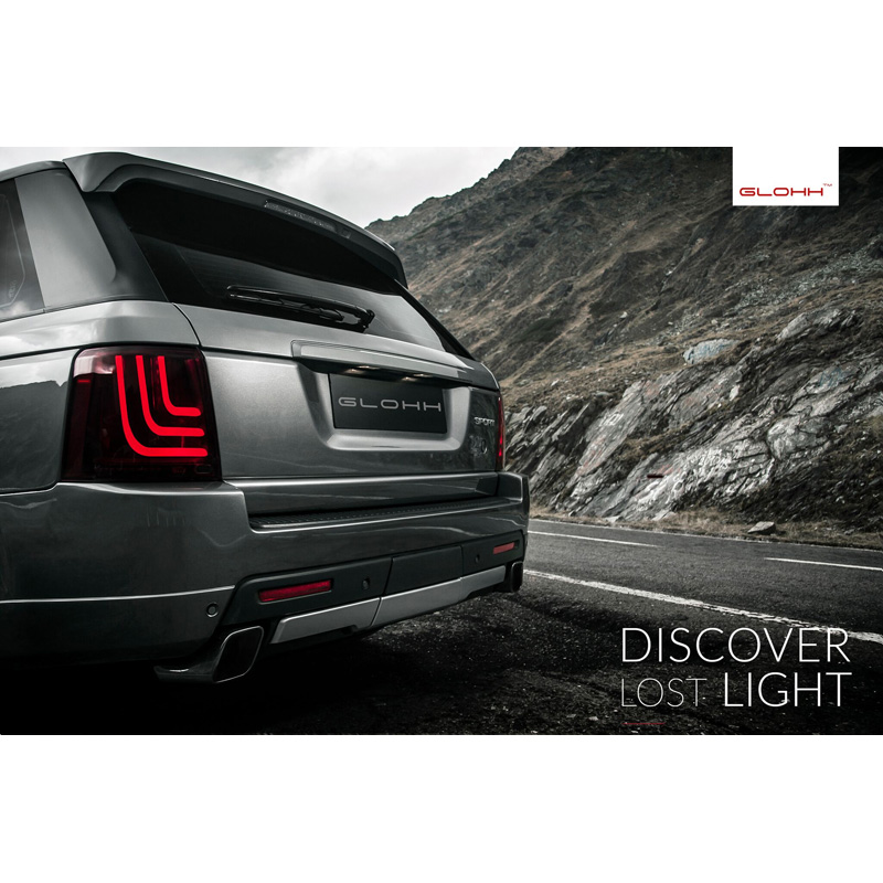 Glohh GL-3 Feux Arrière Dynamiques LED sur mesure pour Range Rover Sport L320 2005-2009 & 2010-2013 - Rouge/Fumée