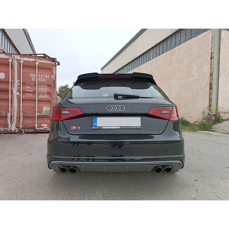 Becquet de toit (Spoiler Cap) sur mesure pour Audi A3 (8V) S-Line/S3 Hatchback/Sportback 2012-2016 (ABS Noir Luisant)
