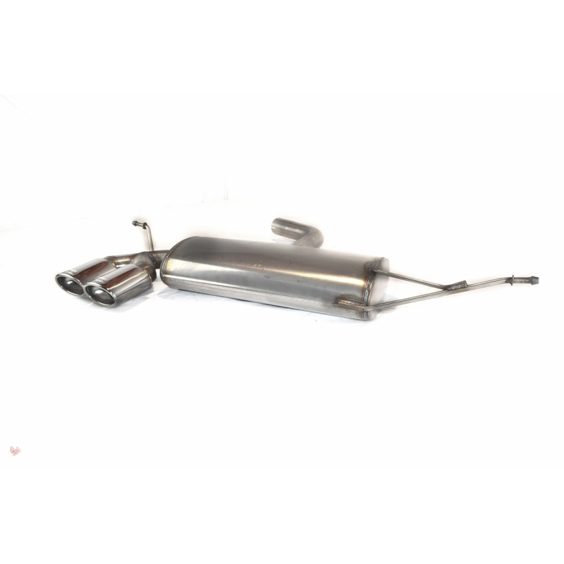 Échappement inoxydable sur mesure pour Volkswagen Golf V HB 1.4i 55kW/1.4FSi 66kW/1.6i 75kW/1.6FSi 85kW/2.0FSi 110kW/1.9TDI 66/77kW/2.0TDI 100/103kW/2.0SDI 55kW 2003-2008 2x 95x65mm