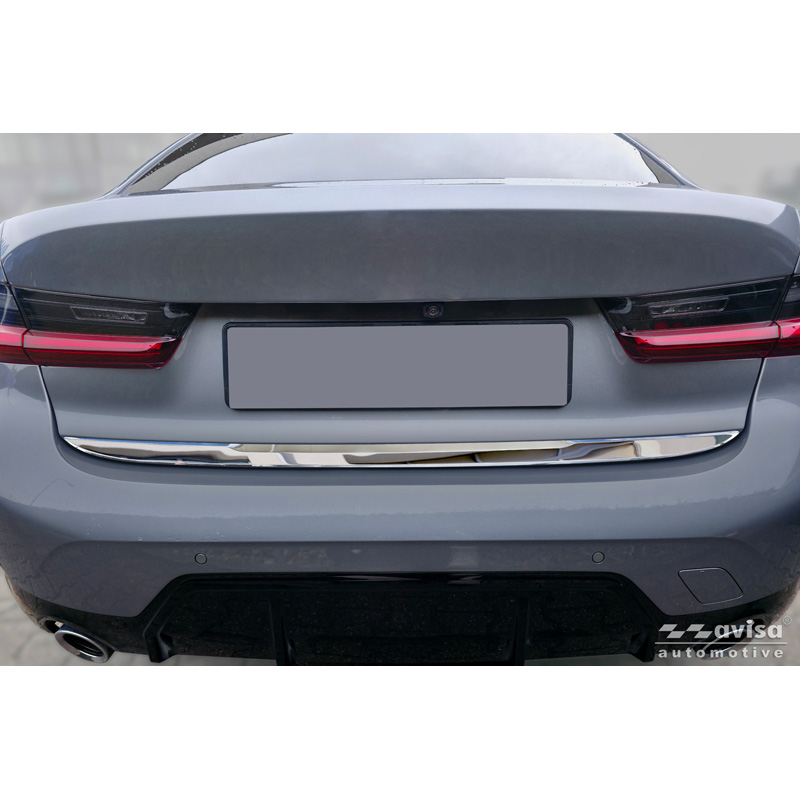 Avisa Revêtement d'habillage du hayon du coffre inox Chrome sur mesure pour BMW Série 3 (G20) M-Sport Facelift 2018-2022, Facelift 2022-2024 & Facelift 2024-