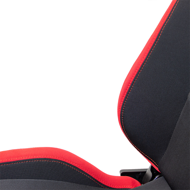 Siège baquet 'RS6-II' - Tissu Noir/Rouge - Dossier réglable - incl. glissières