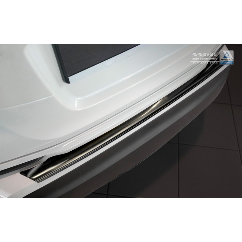 Protection de seuil arrière inox noir sur mesure pour Toyota C-HR 2016-2019 & Facelift 2019-2023
