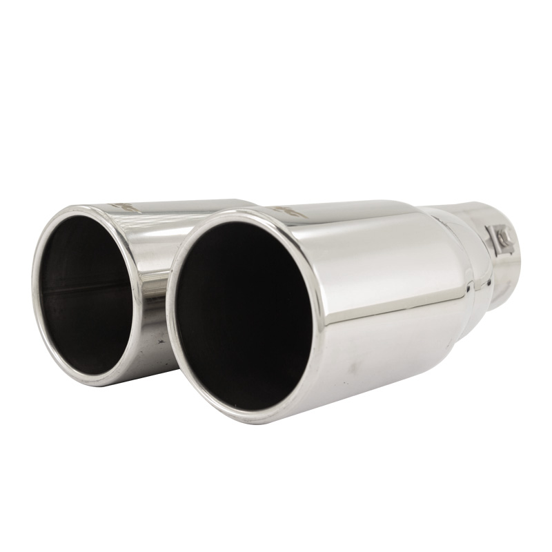 Simoni Racing Embout d'Échappement Rond Double Inox - Ø76xL230mm - Montage ->61mm