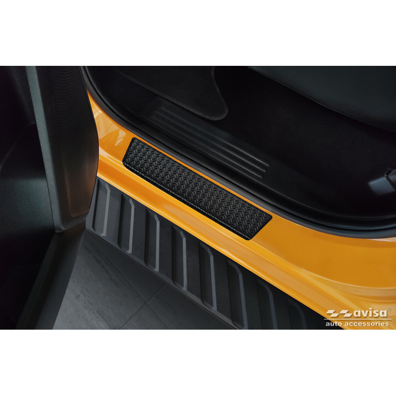 Seuils de portes aluminium 'Riffled Plate' sur mesure pour Ford Ranger VI 2022- & Volkswagen Amarok II 2023- - 4-pièces - Noir
